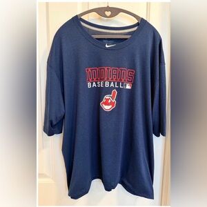 Nike Cleveland Indians Dri-FIT Tee Womens 4X Navy MLB Plus Size